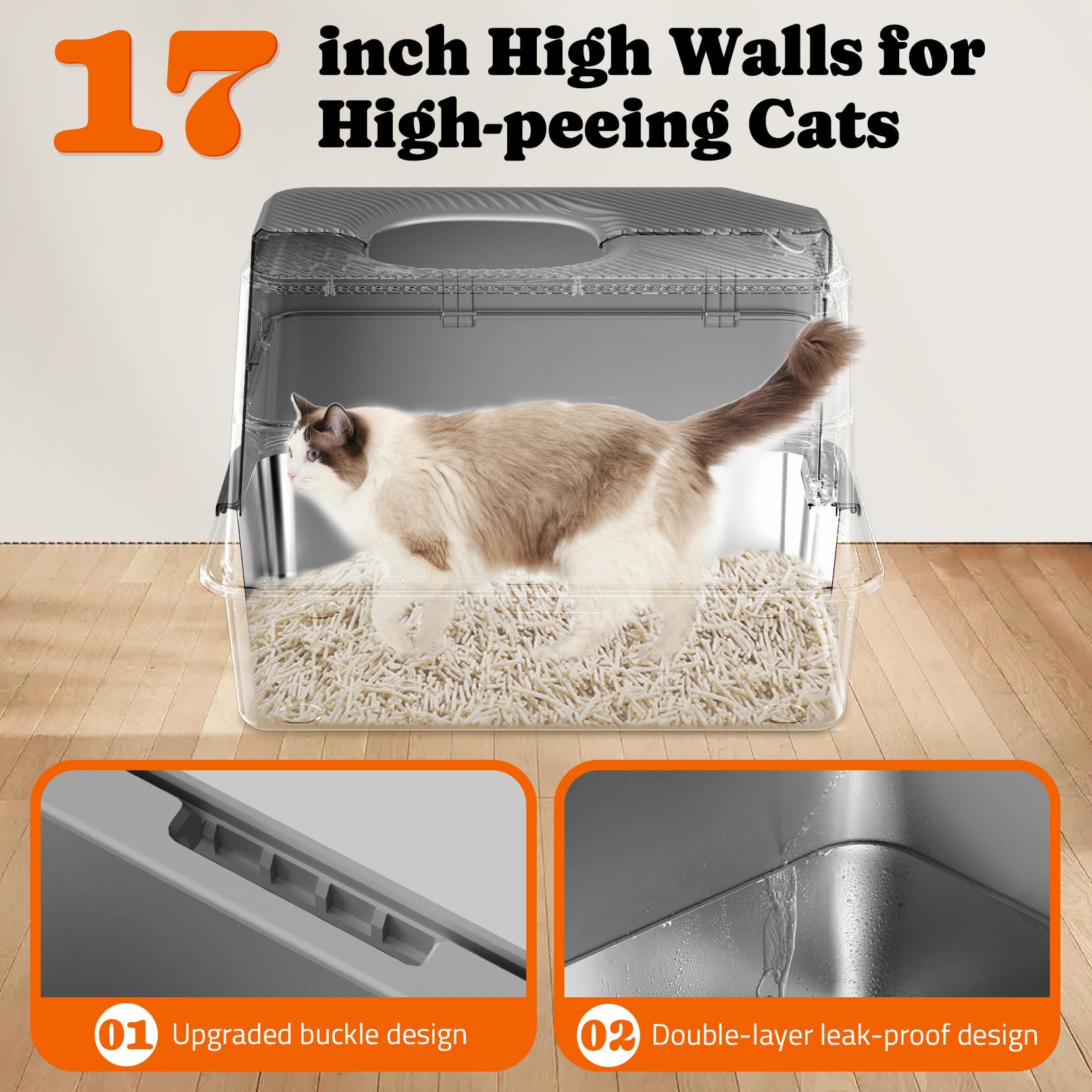 Pawtners front-entry hooded litter box reduces odor and provides privacy