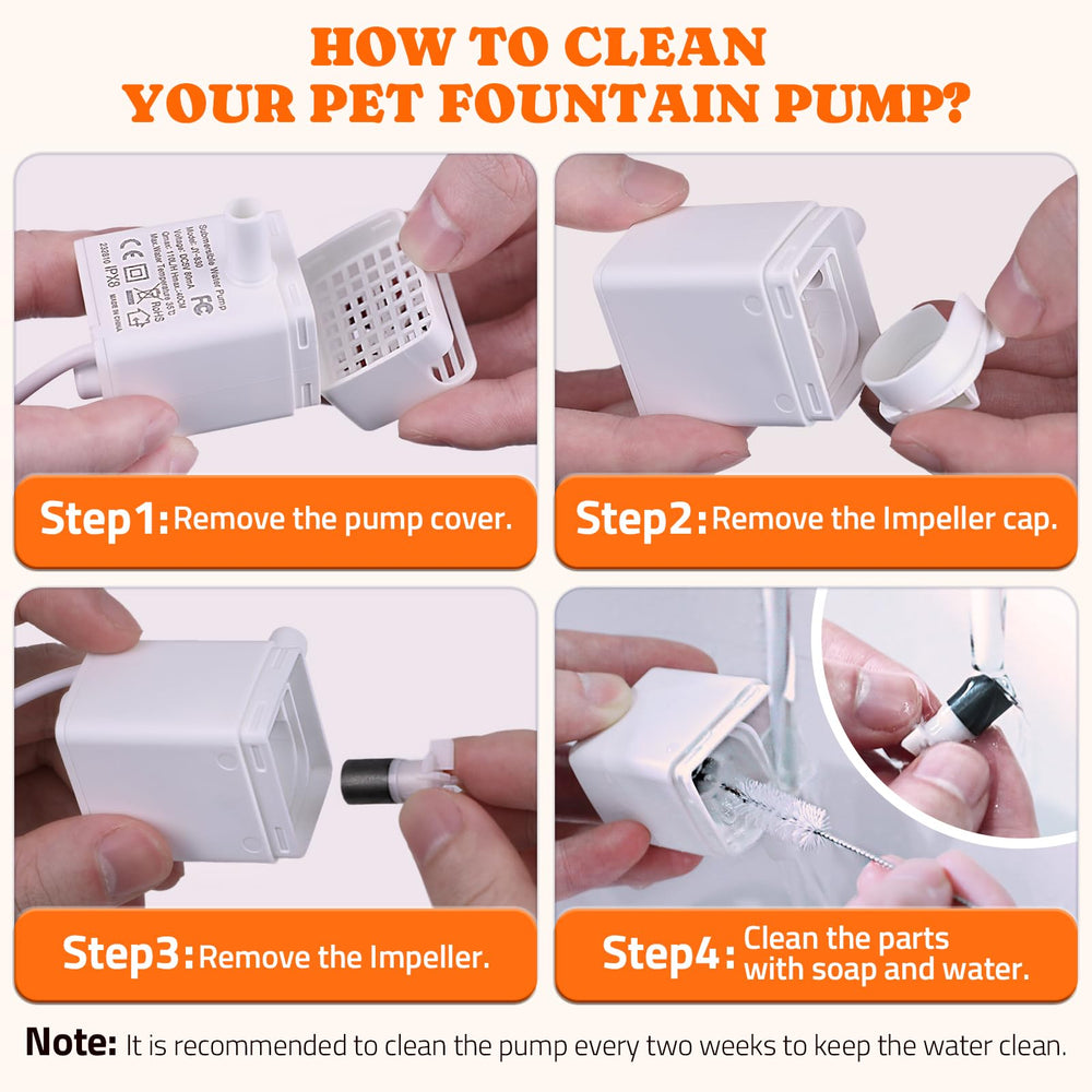 Pawtners cat fountain pump in-use image demonstrates easy installation and reliable water flow for pets.