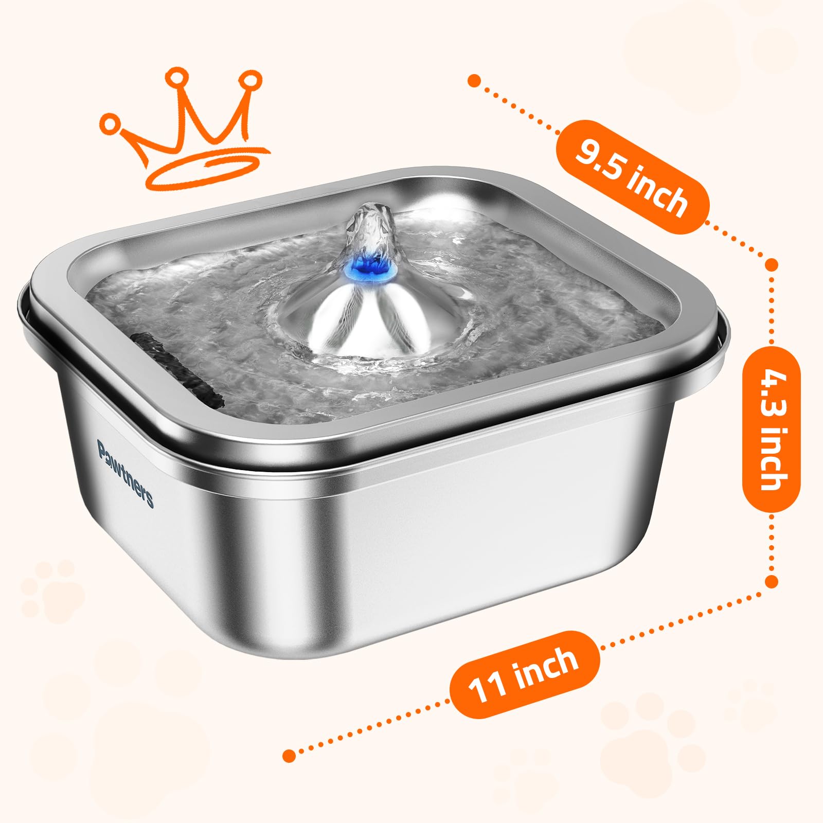 Pawtners cat water fountain includes 6 replacement filters for ongoing filtration