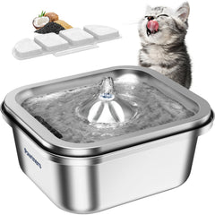 Pawtners cat water fountain stainless-steel 4L provides durable, safe hydration for pets.