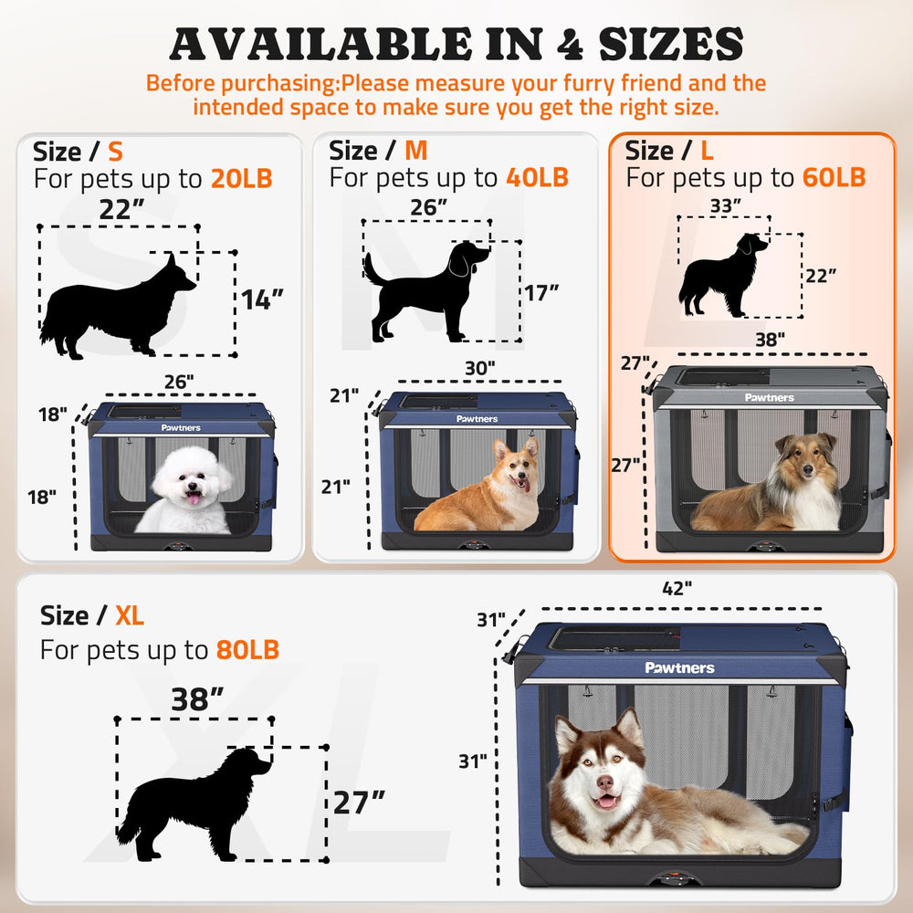 Pawtners collapsible dog crate setup in living room with breathable mesh for easy supervision.