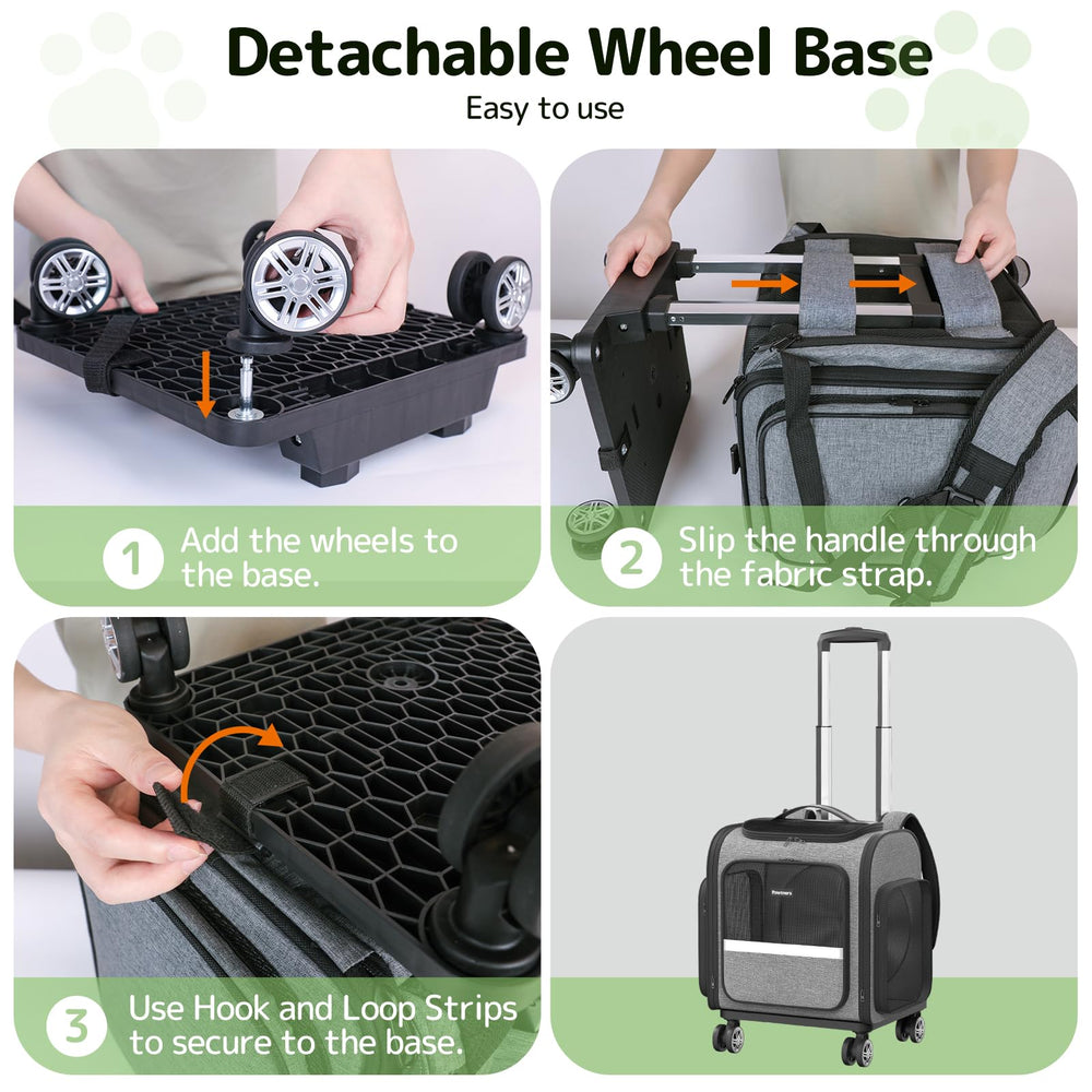 Pawtners rolling carrier dimensions 16x16x13 for pets