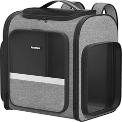 Pawtners dog backpack carrier front view with breathable mesh for airflow.