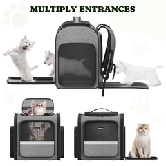 Pawtners dog backpack carrier top-opening for easy pet entry.