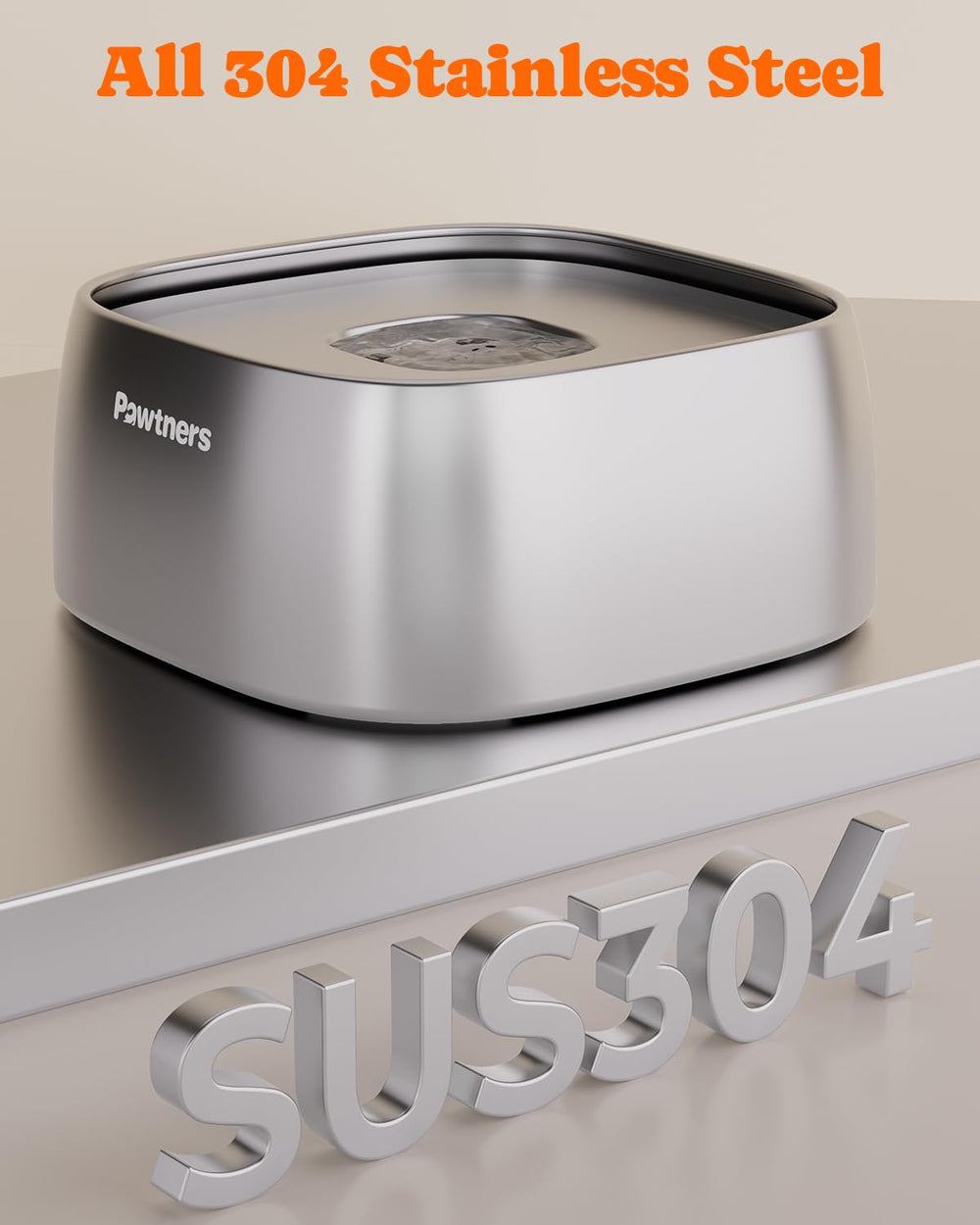 Pawtners spill-proof disk reduces splashes, helping keep floors clean.