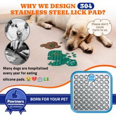 Pawtners dog lick mat with spatula included for easy spreading