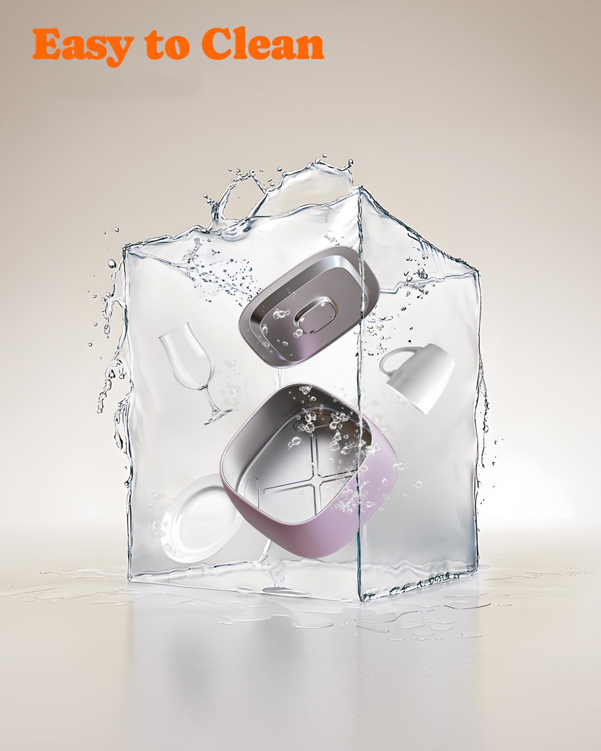 Pawtners 304 stainless steel; easy cleaning with no hidden crevices.