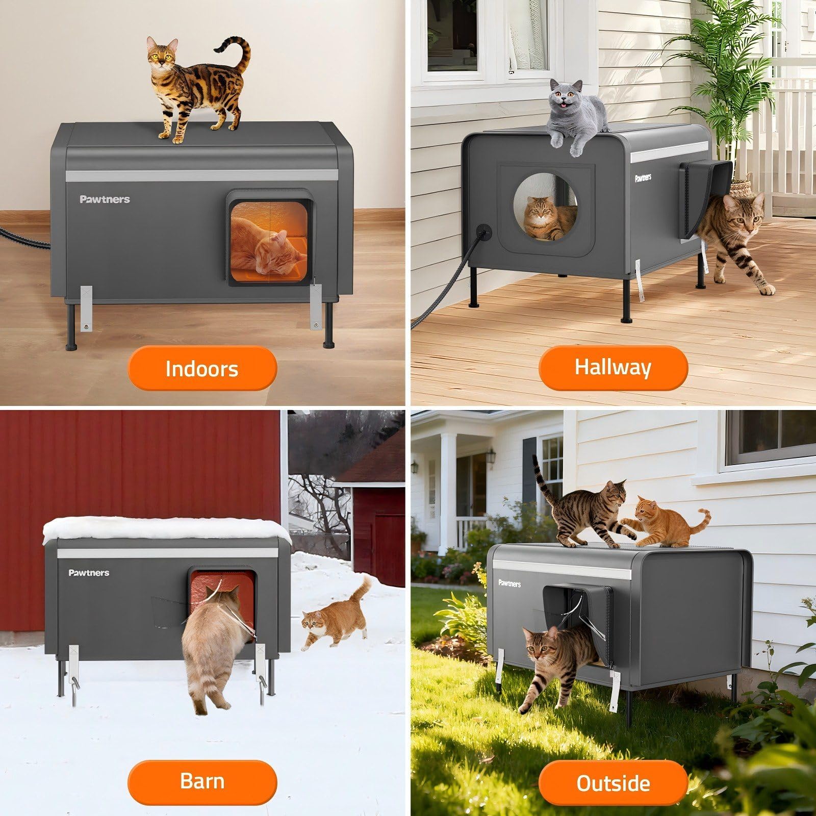 Pawtners easy-clean removable heating pad for quick maintenance.