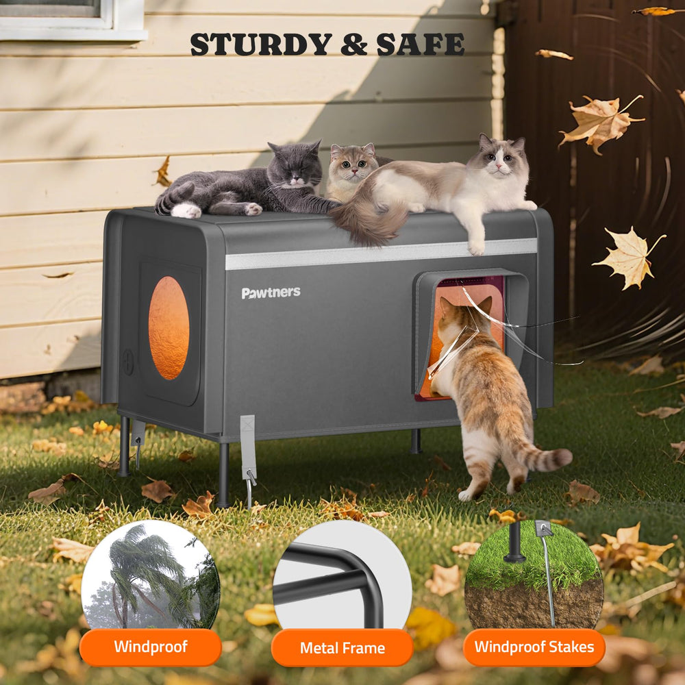 Pawtners feral cat shelter design suited for winter warmth and shelter.