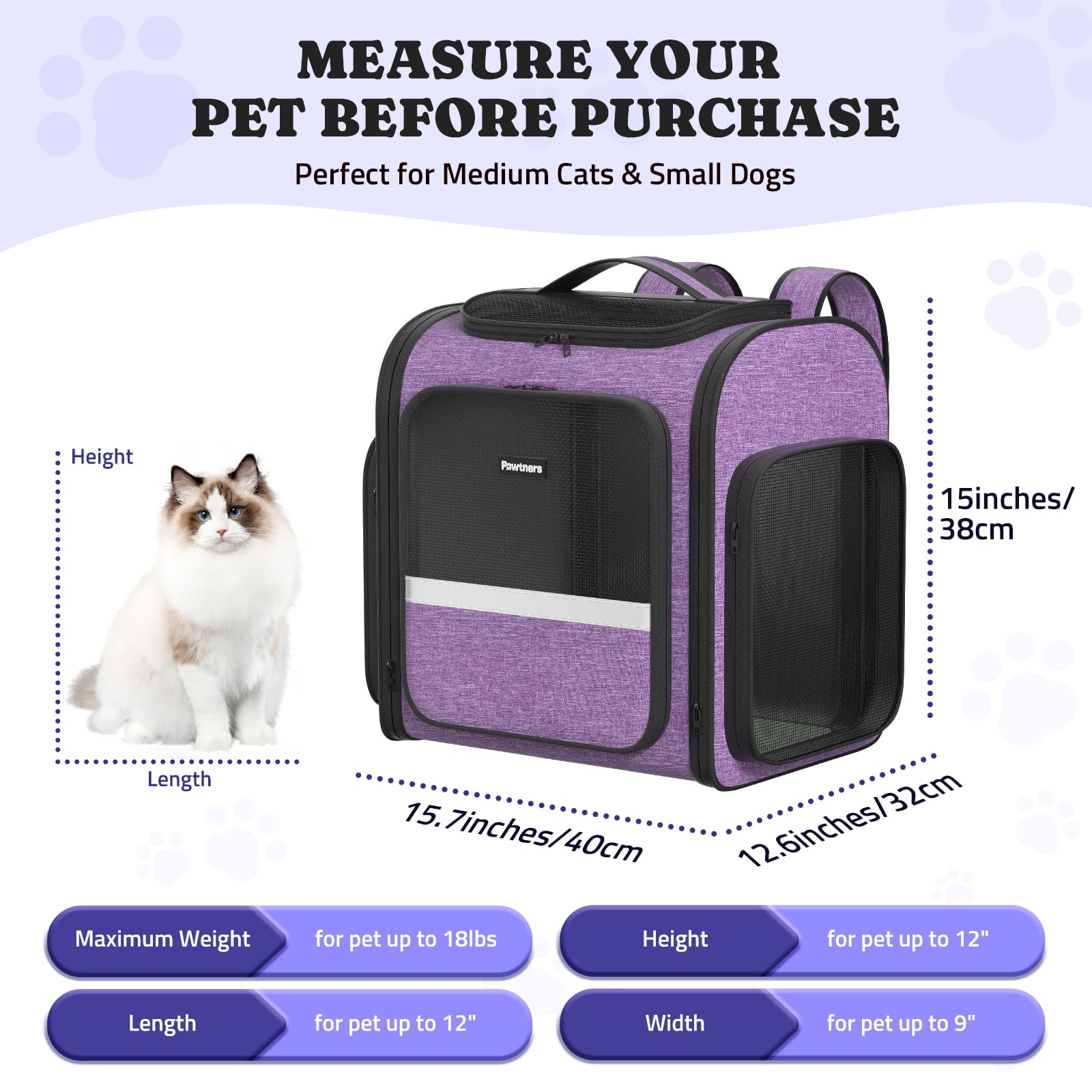 Pawtners foldable travel backpack compact design saves space.