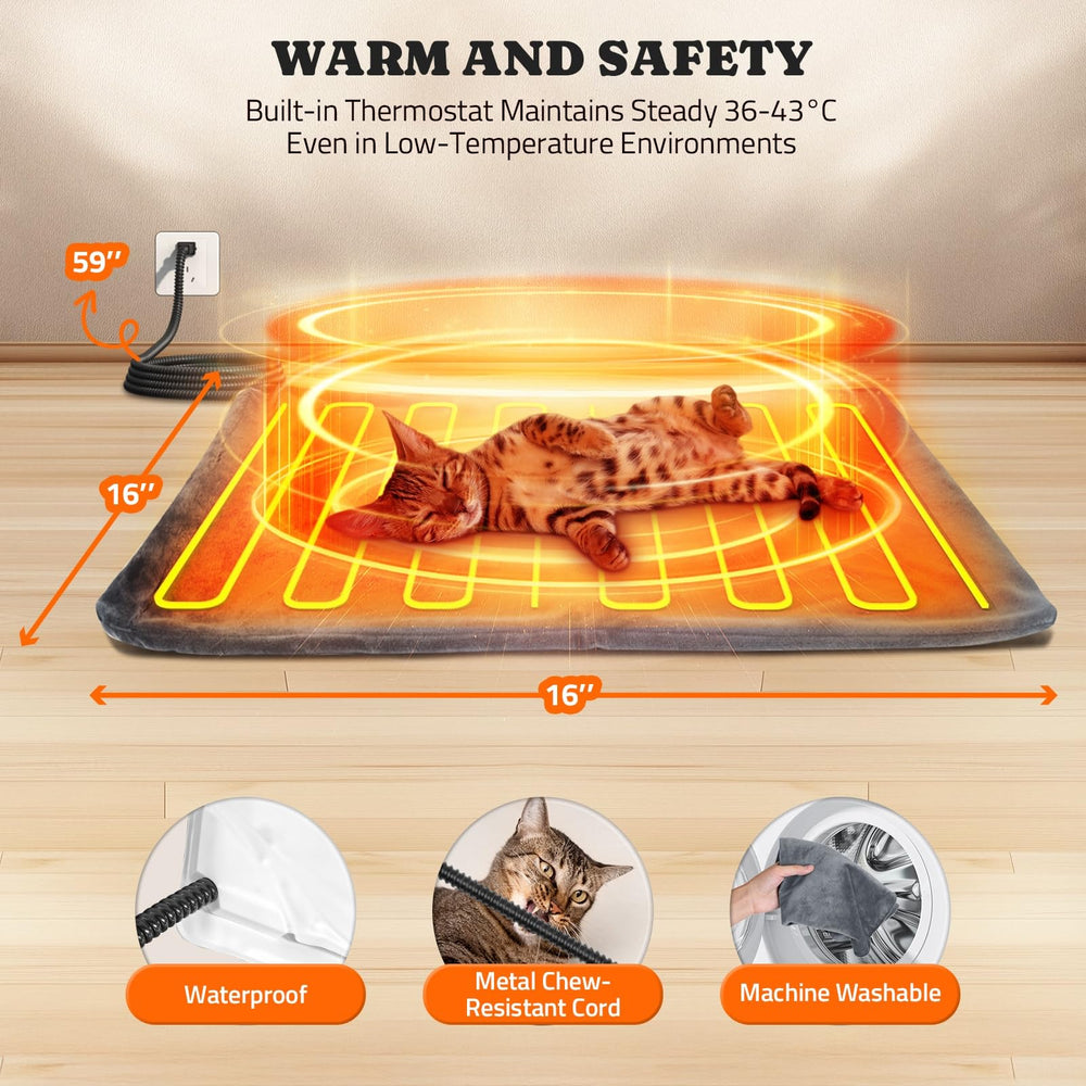 Pawtners heated outdoor cat house waterproof cover emphasizes rain protection and all-weather use