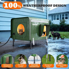 Pawtners insulated cat house interior reveals warm, cozy space for outdoor cats.