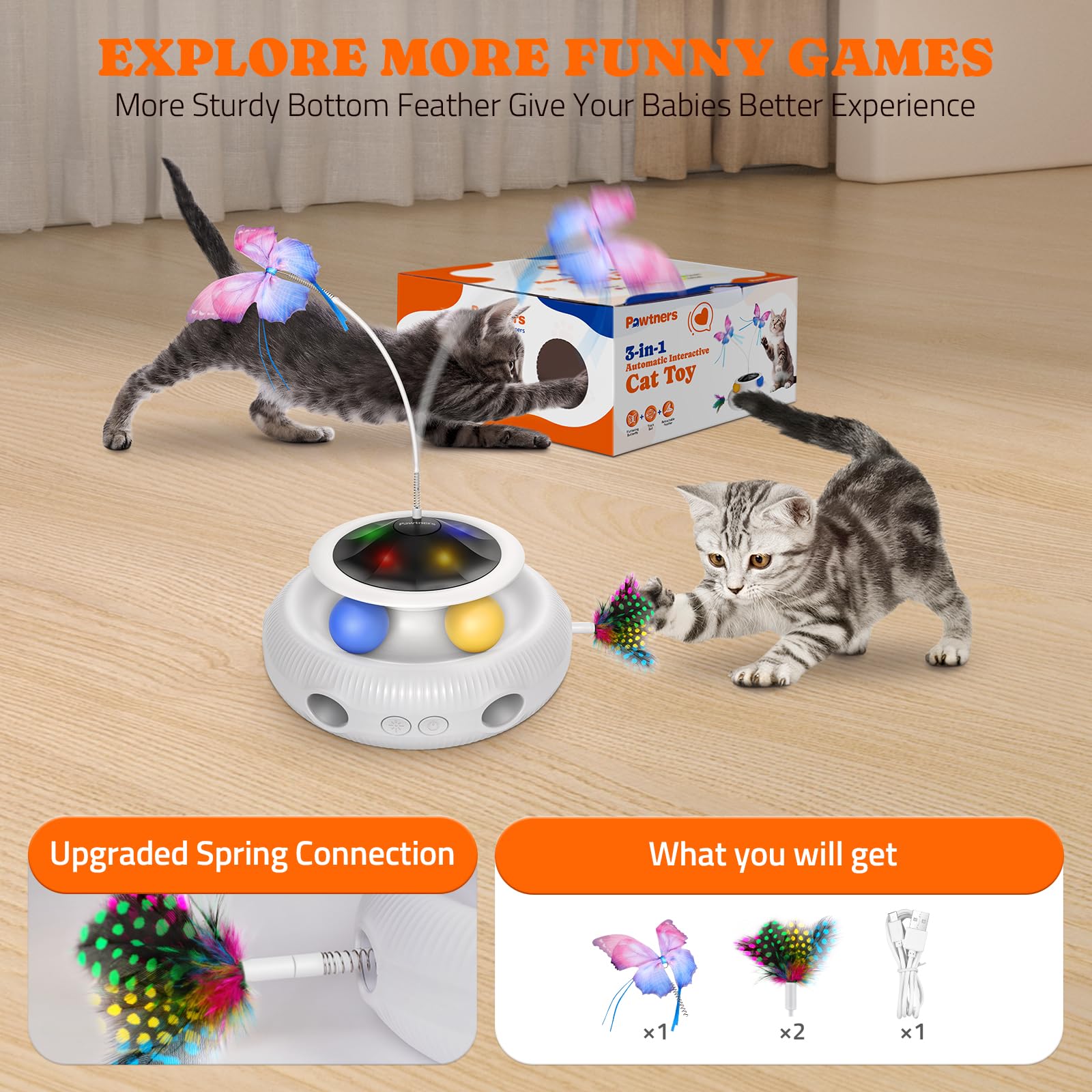 Pawtners interactive cat toy diy box adds extra play space and box fun.