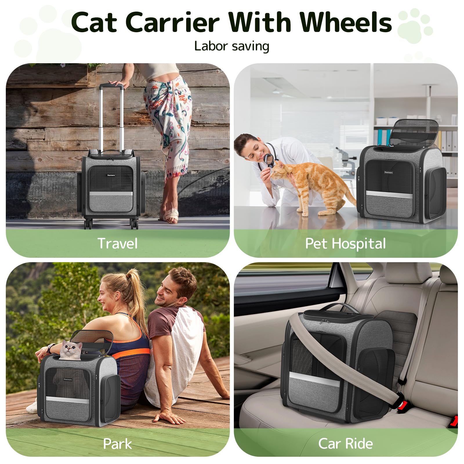 Pawtners large capacity storage pocket for pet essentials