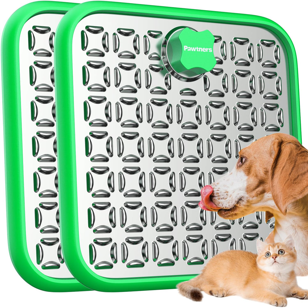 Pawtners Lick Mat 2-pack front view shows quick setup for slow feeding