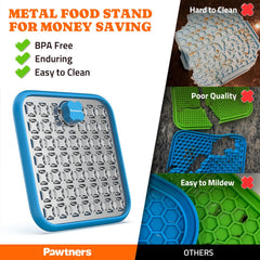 Pawtners lick mat crate-use keeps dogs calm during crate time with slow-feeding surface.