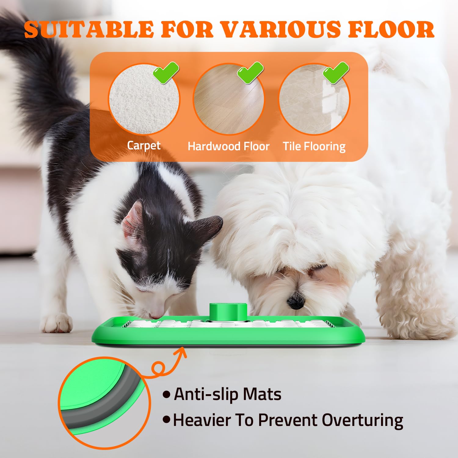 Pawtners lick mat non-slip-base ensures stable feeding during use
