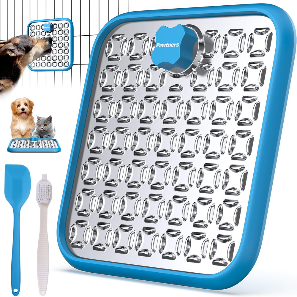 Pawtners lick mat stainless steel large 9x9 area for slow feeding