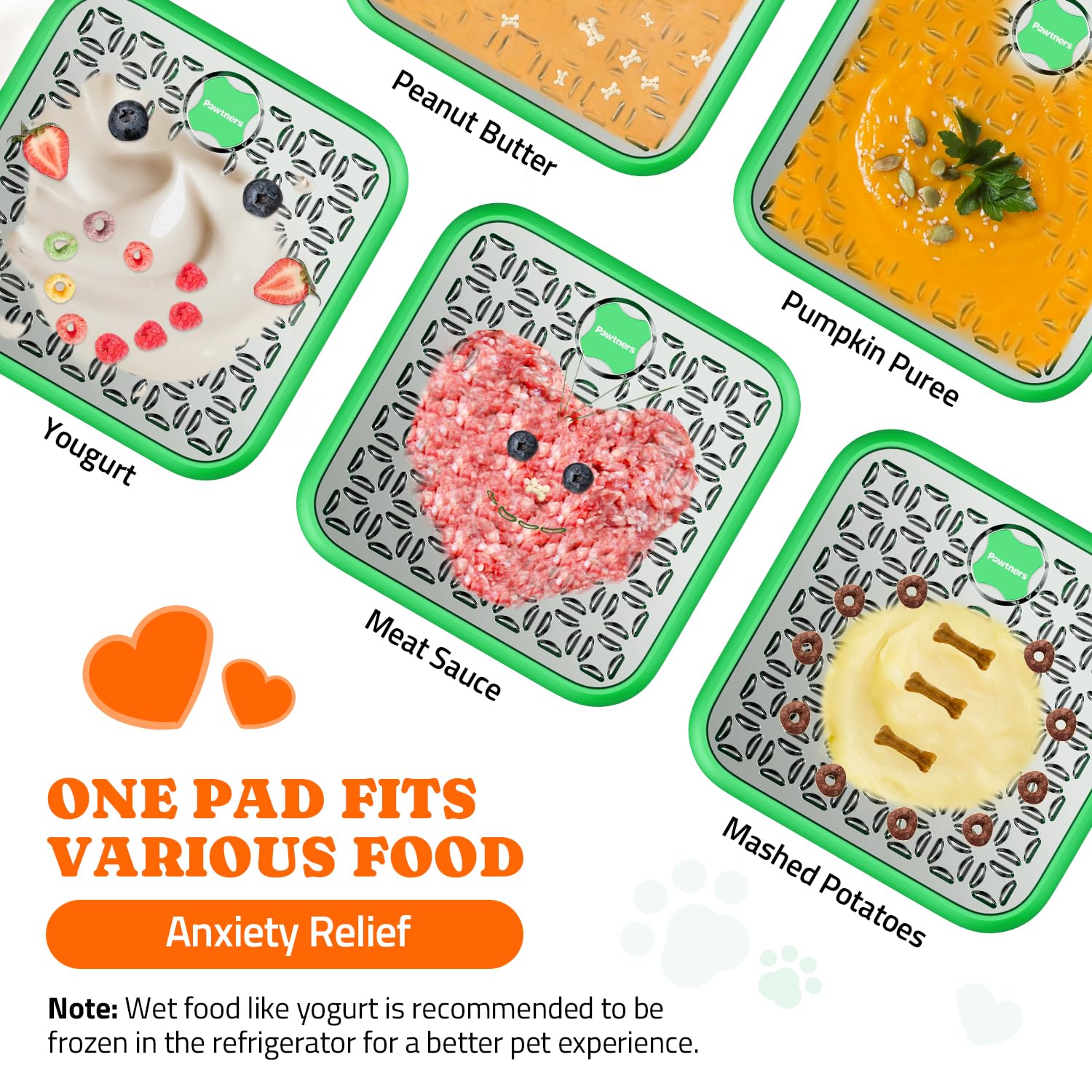 Pawtners lick-mat with treat-spread demonstrates engaging slow-feeding toy