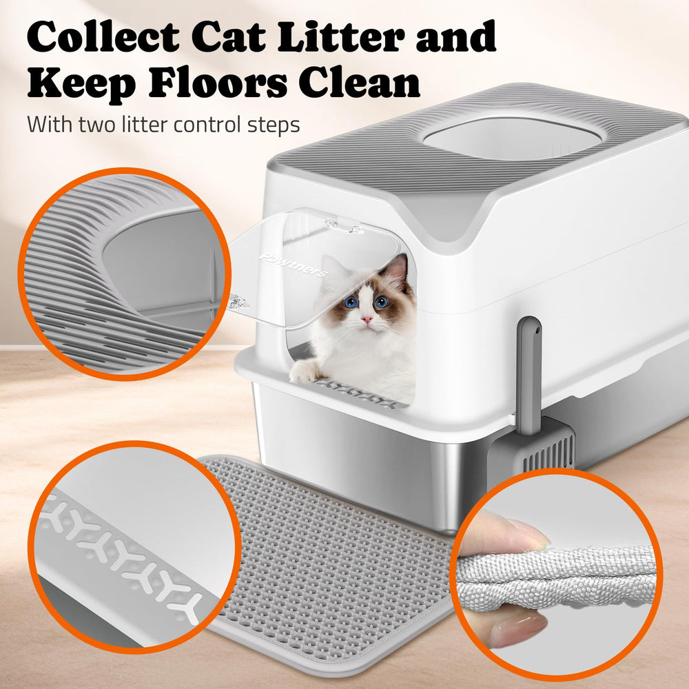 Pawtners litter box anti-leakage design helps protect floors.