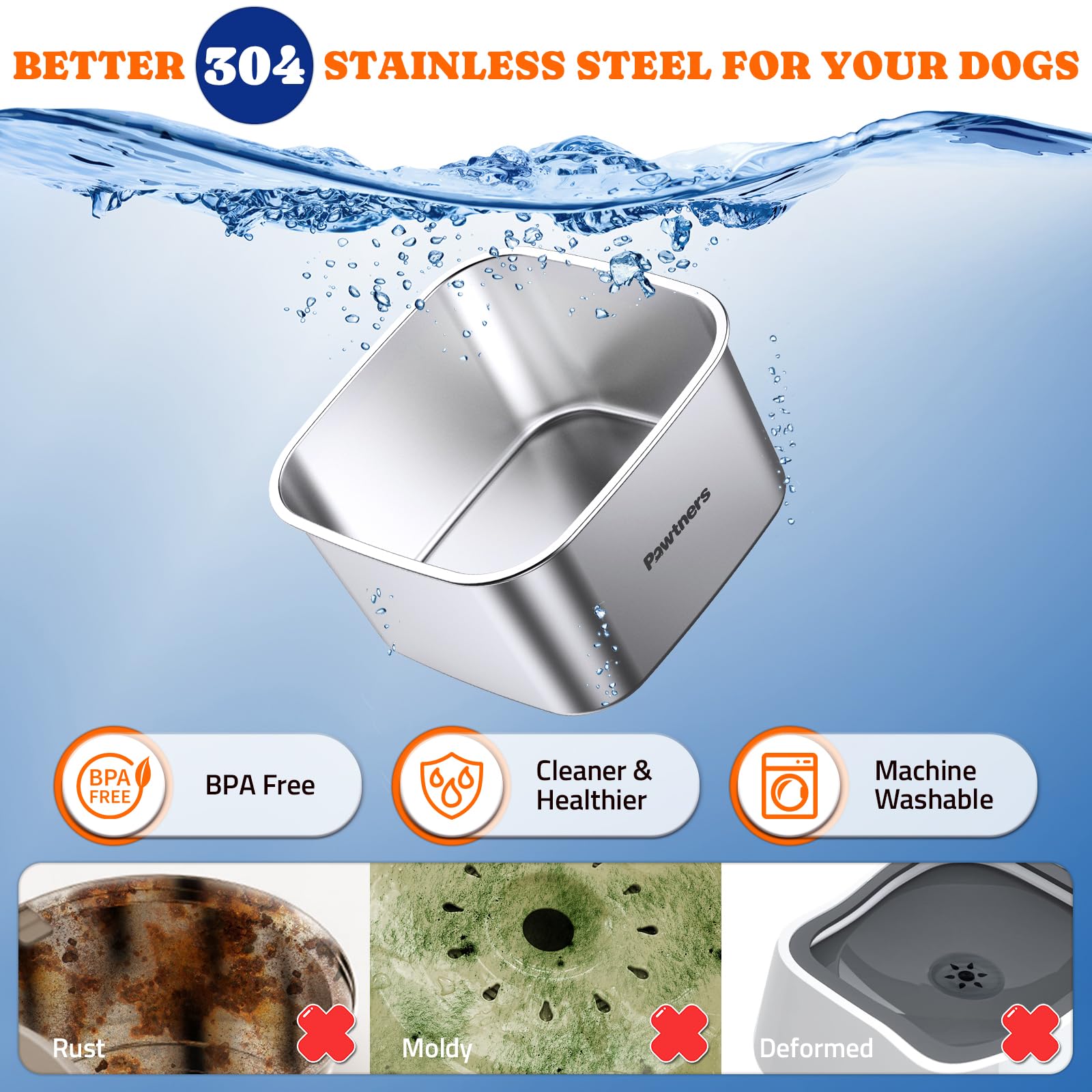 Pawtners non slip base providing stable placement on various surfaces
