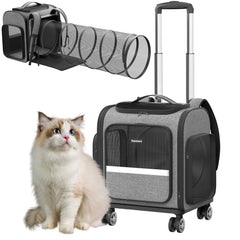 Pawtners rolling cat carrier wheels for smooth pet travel