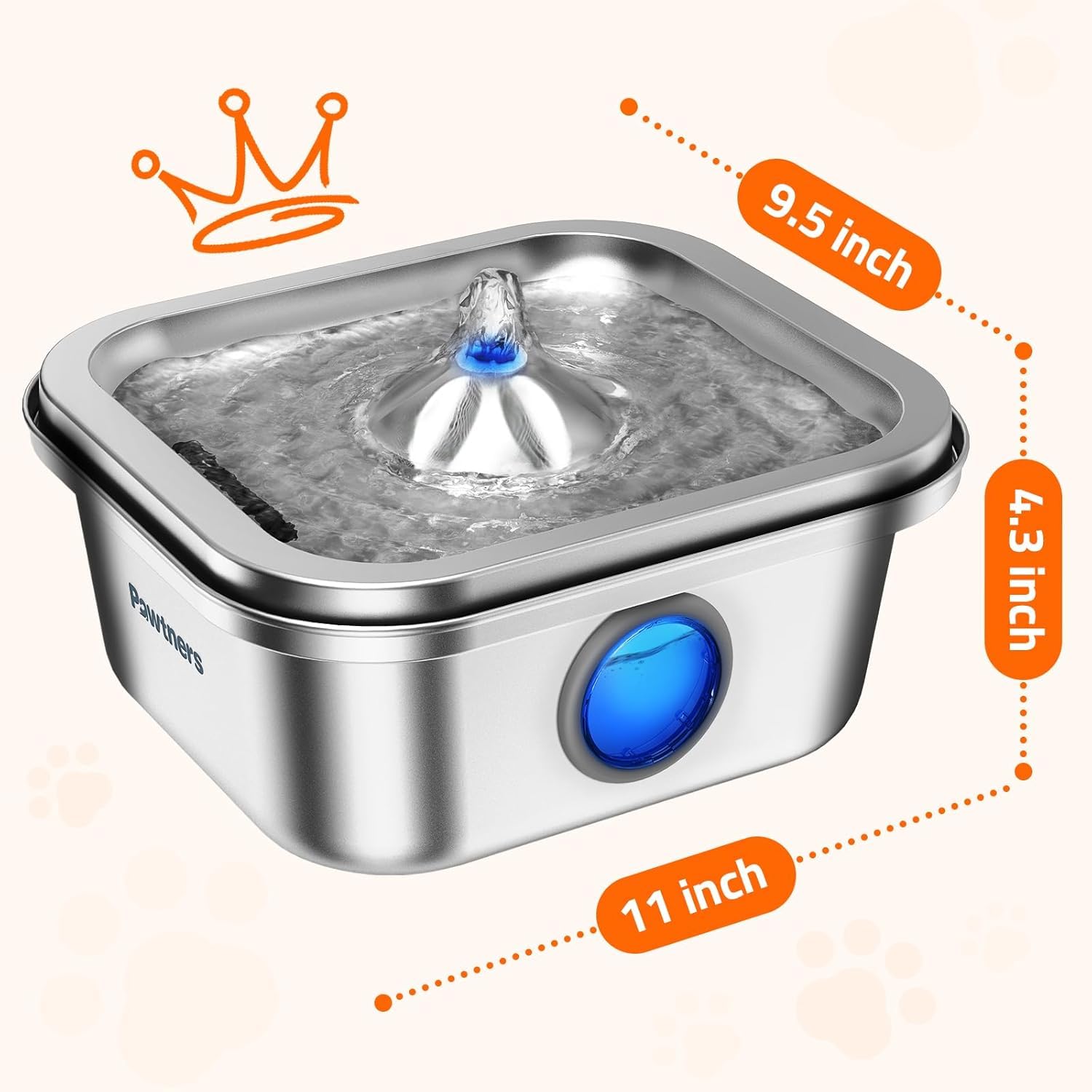 Pawtners stainless steel bowl resists corrosion for lasting hydration.