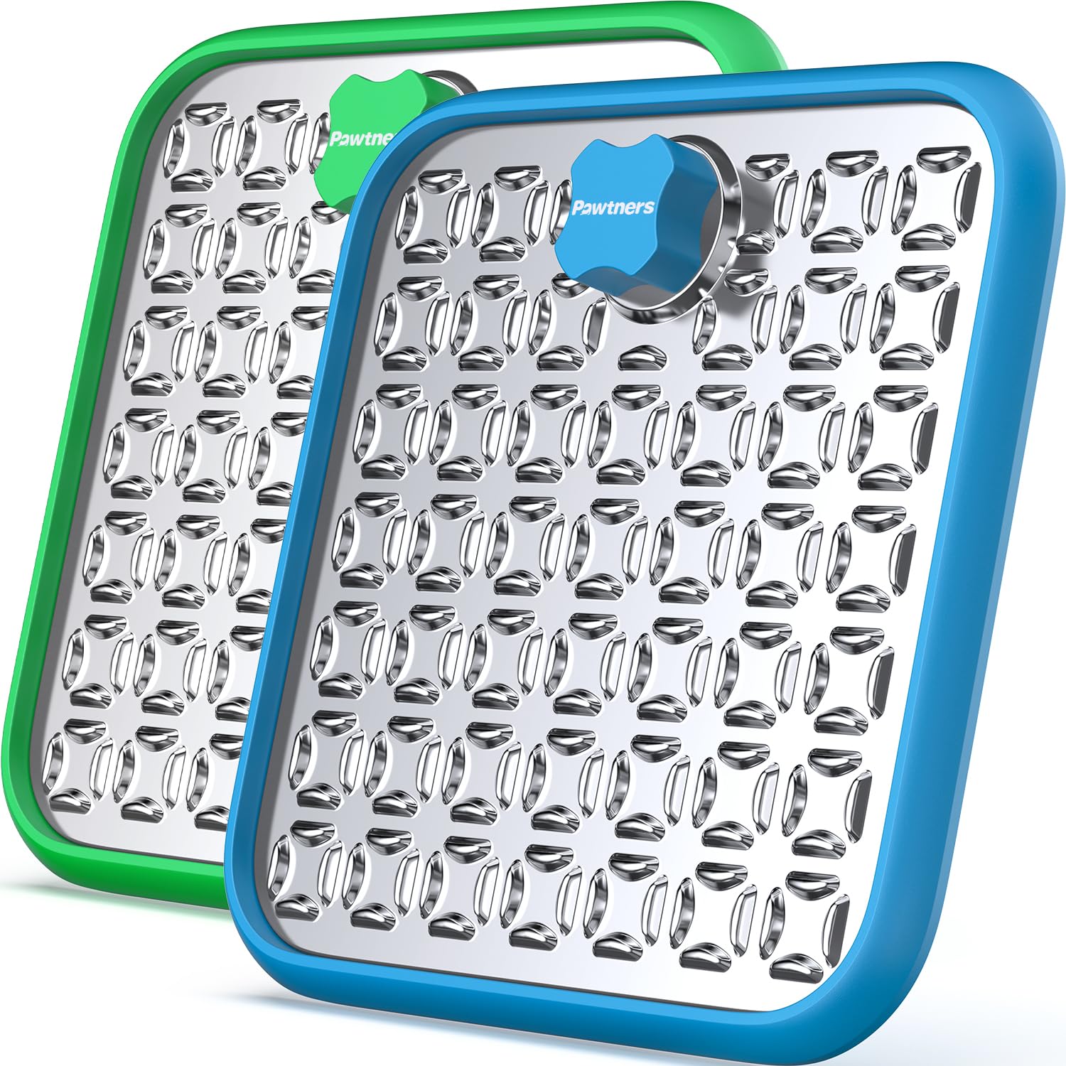 Pawtners stainless steel large lick mat for dogs, durable and easy to clean