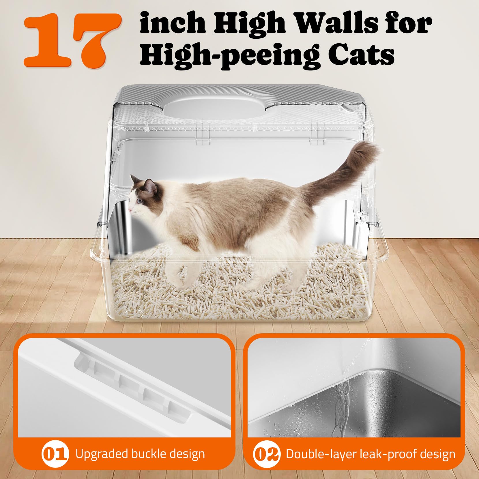 Pawtners stainless steel litter box non-stick surface simplifies cleaning.