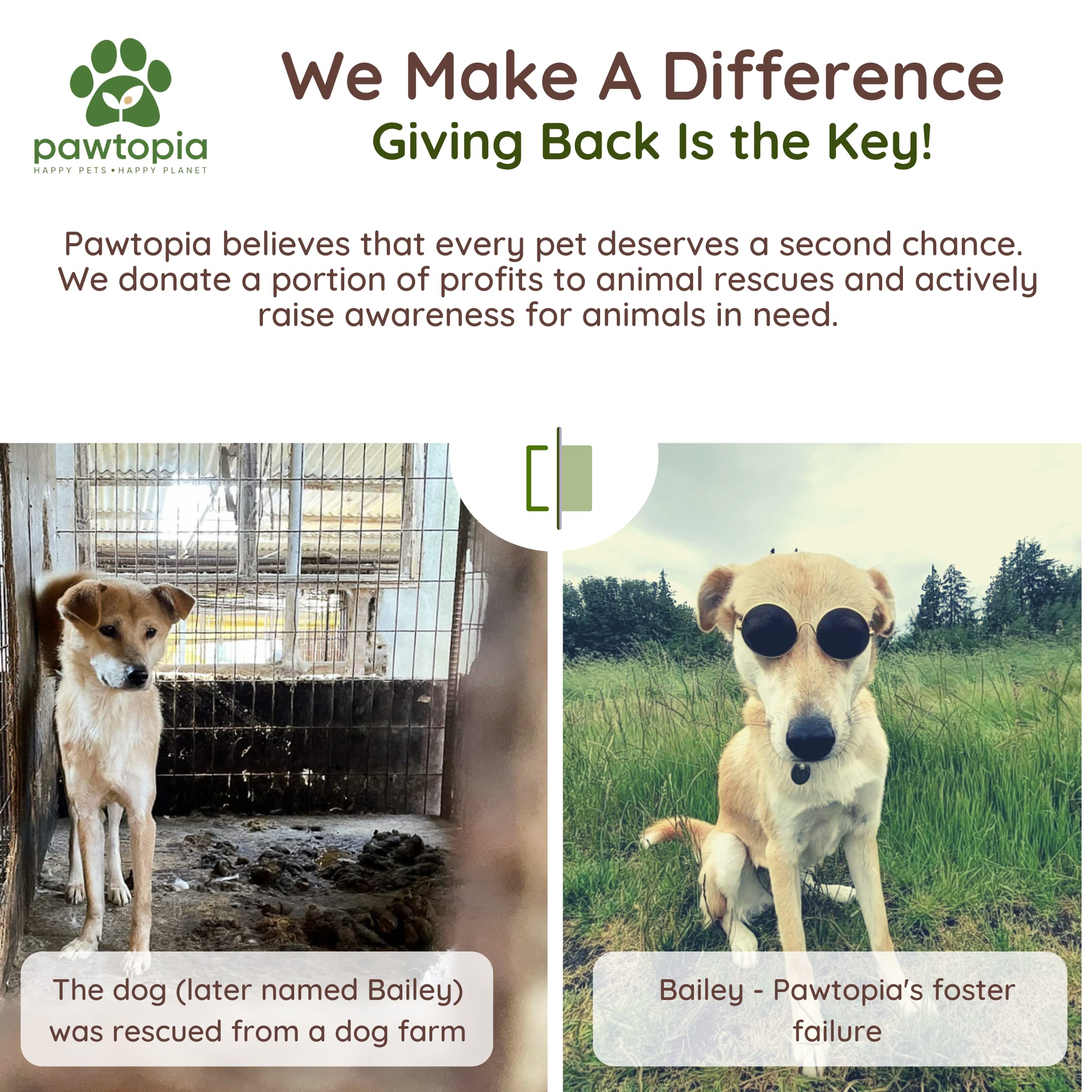 Pawtopia recyclable packaging and cores support zero-waste initiatives.