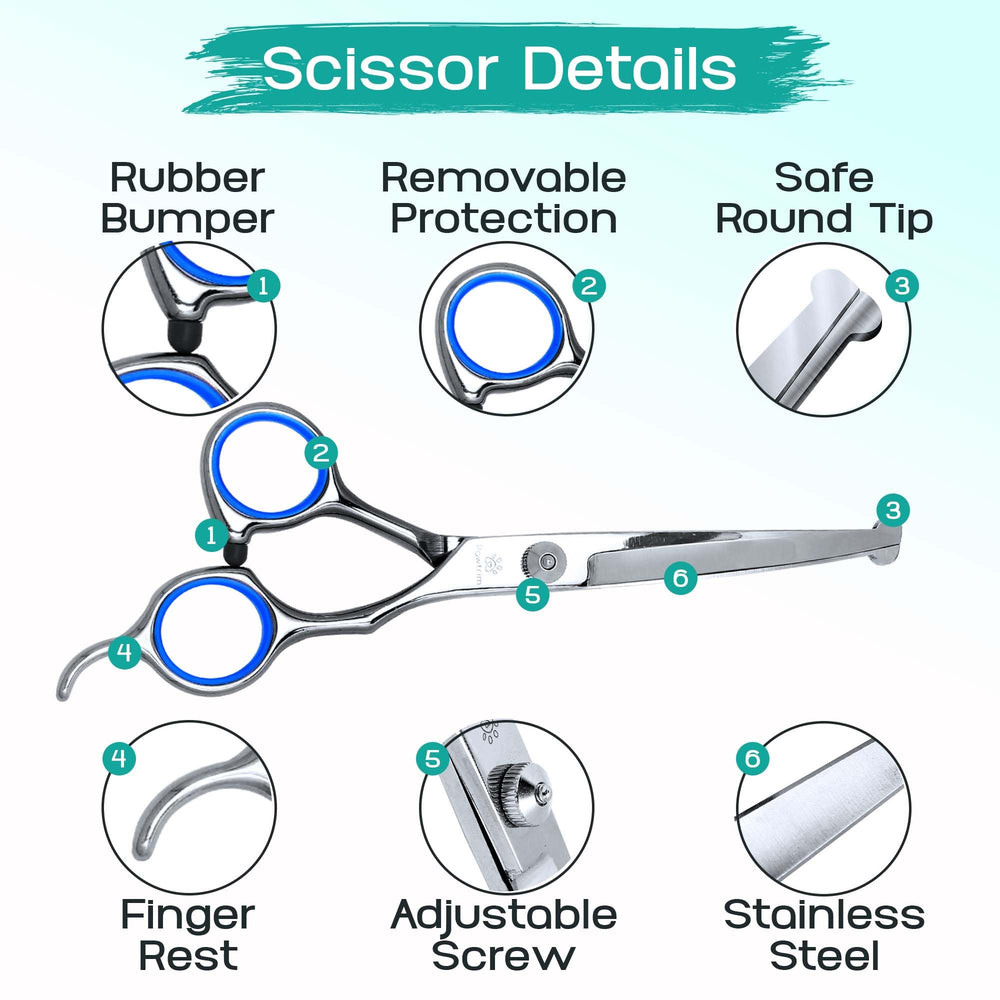 Pawtrim thinning scissors closeup for blended layers and reduced bulk