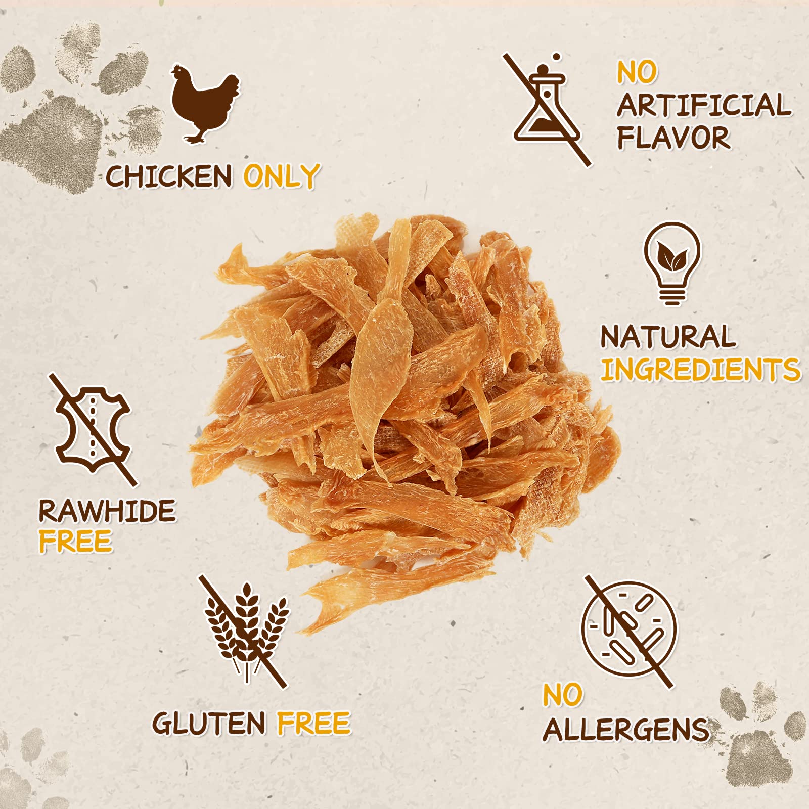 PAWUP Chicken Jerky Crisp Flakes close-up shows crunchy texture and color