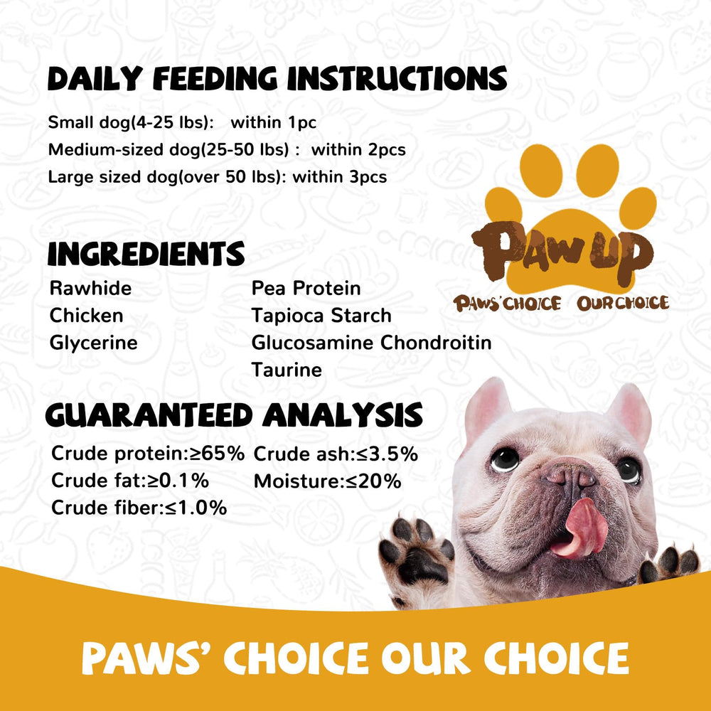 PAWUP chicken-wrapped rawhide ring ready for training and reward moments.