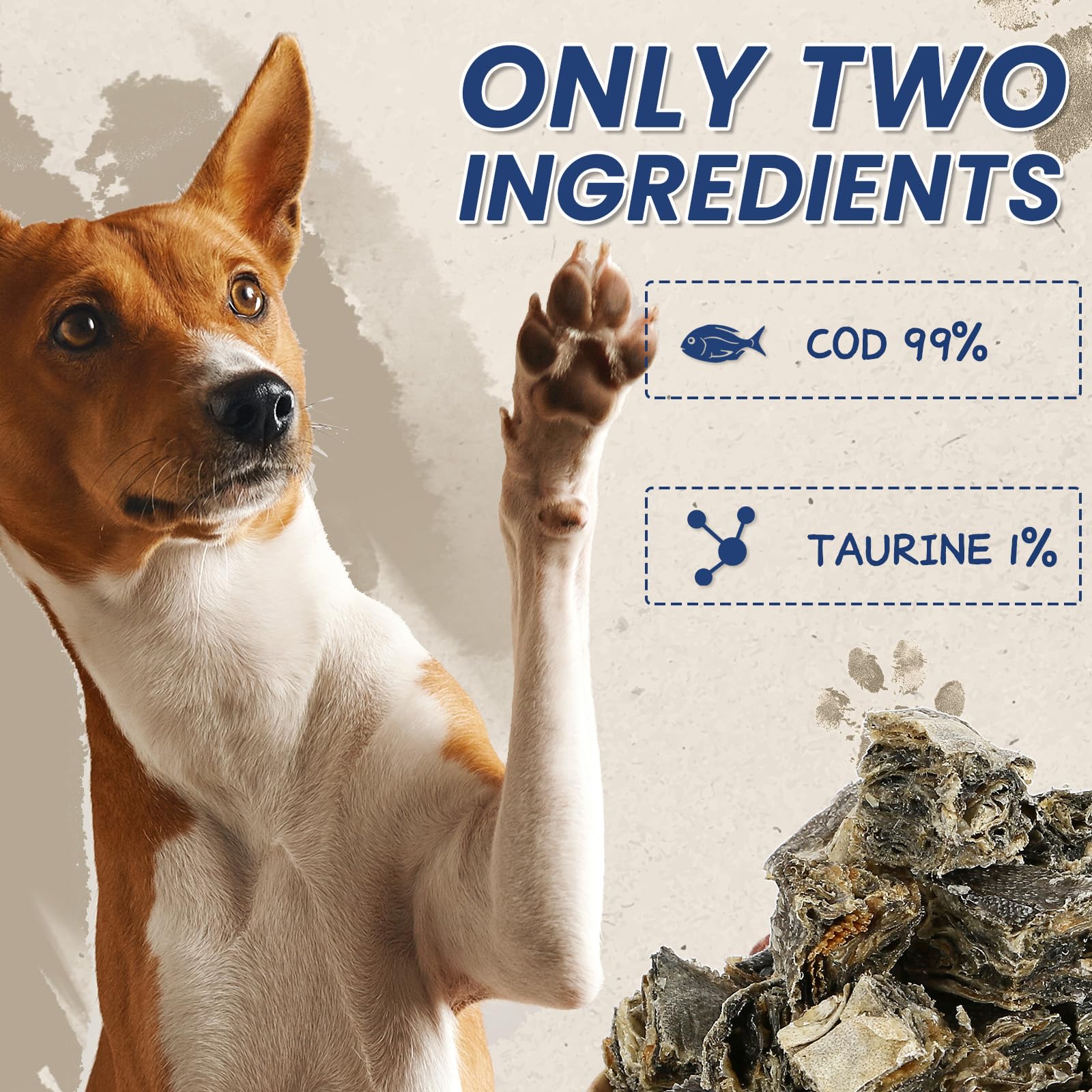 PAWUP Cod Skin Cubes close-up reveals crispy texture dogs love