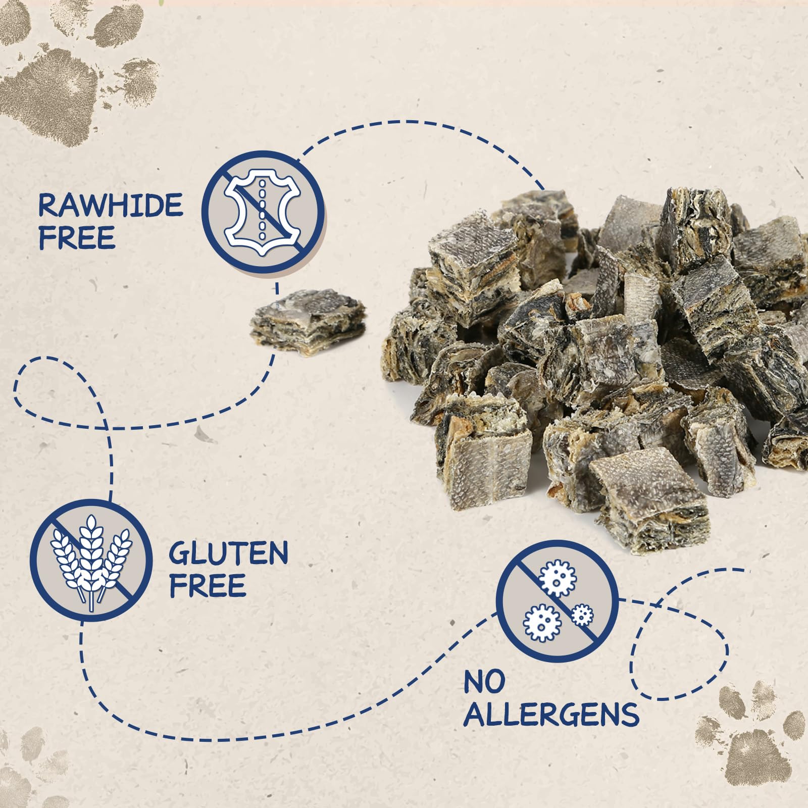 PAWUP Cod Skin Cubes taurine-enriched bite supports heart and eyes