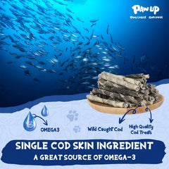 PAWUP Cod Skin Rolls taurine addition supports heart health.