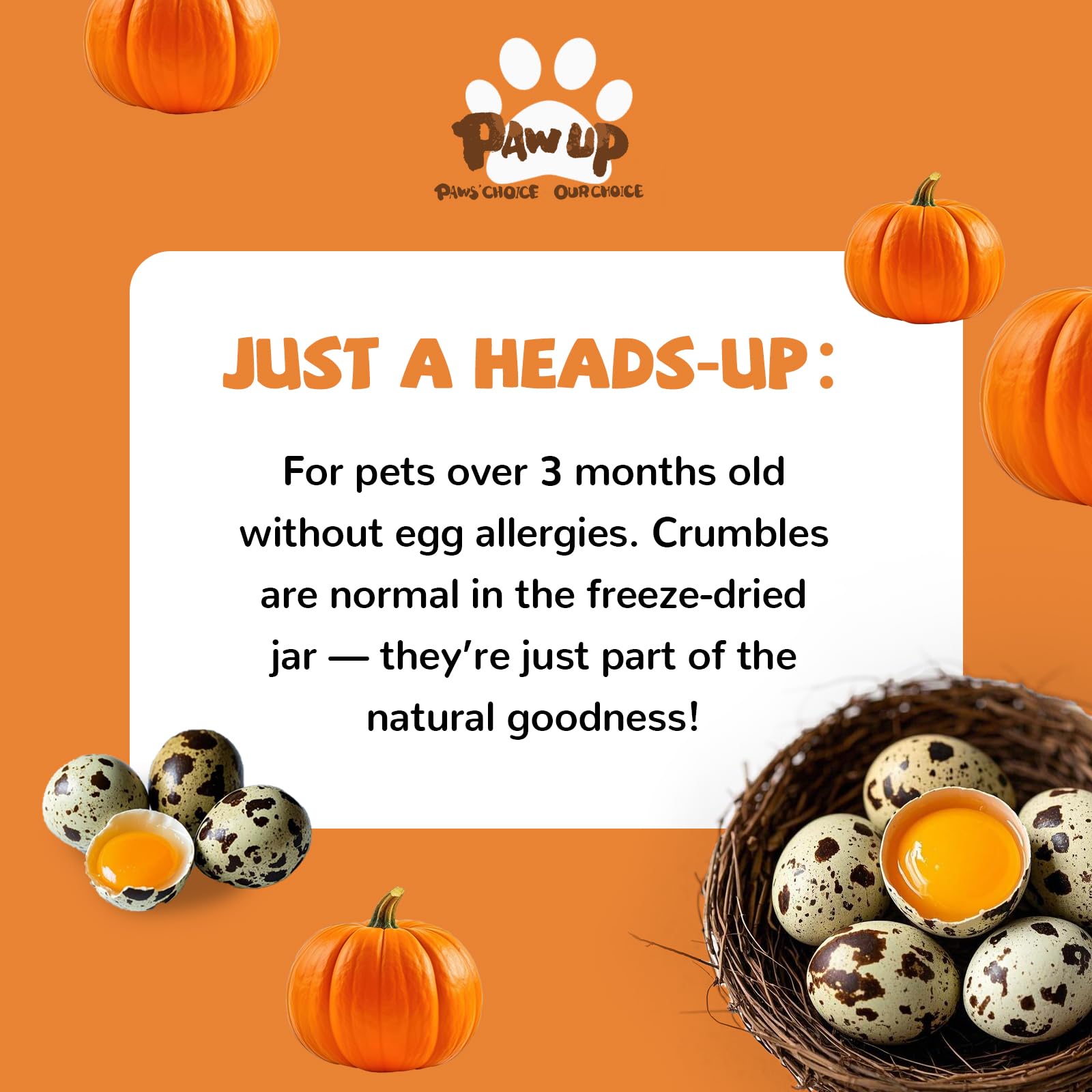PAWUP crumble toppers for meal enhancement and texture variety.