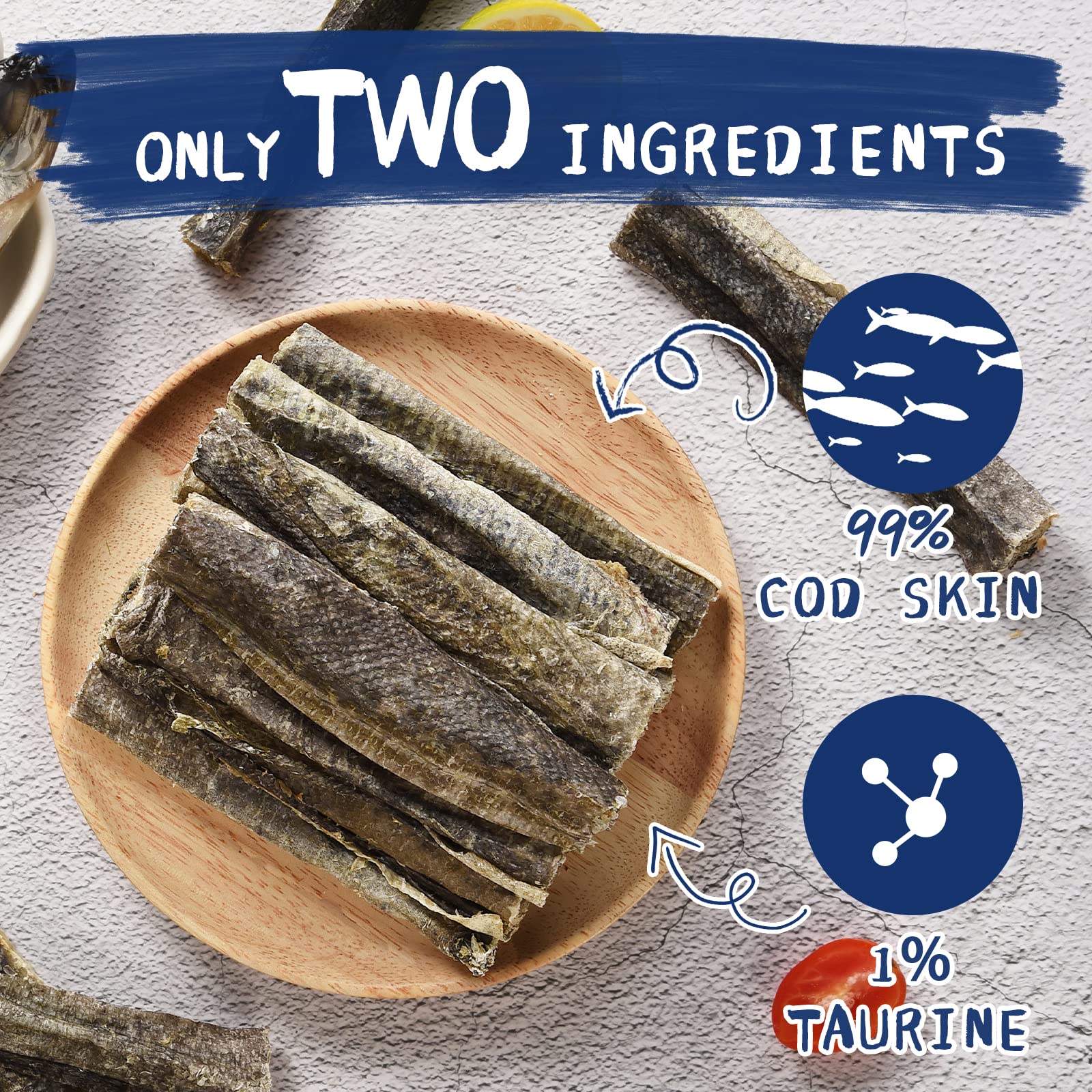PAWUP gluten-free cod skins rolls closeup shows grain-free, protein-packed snack.