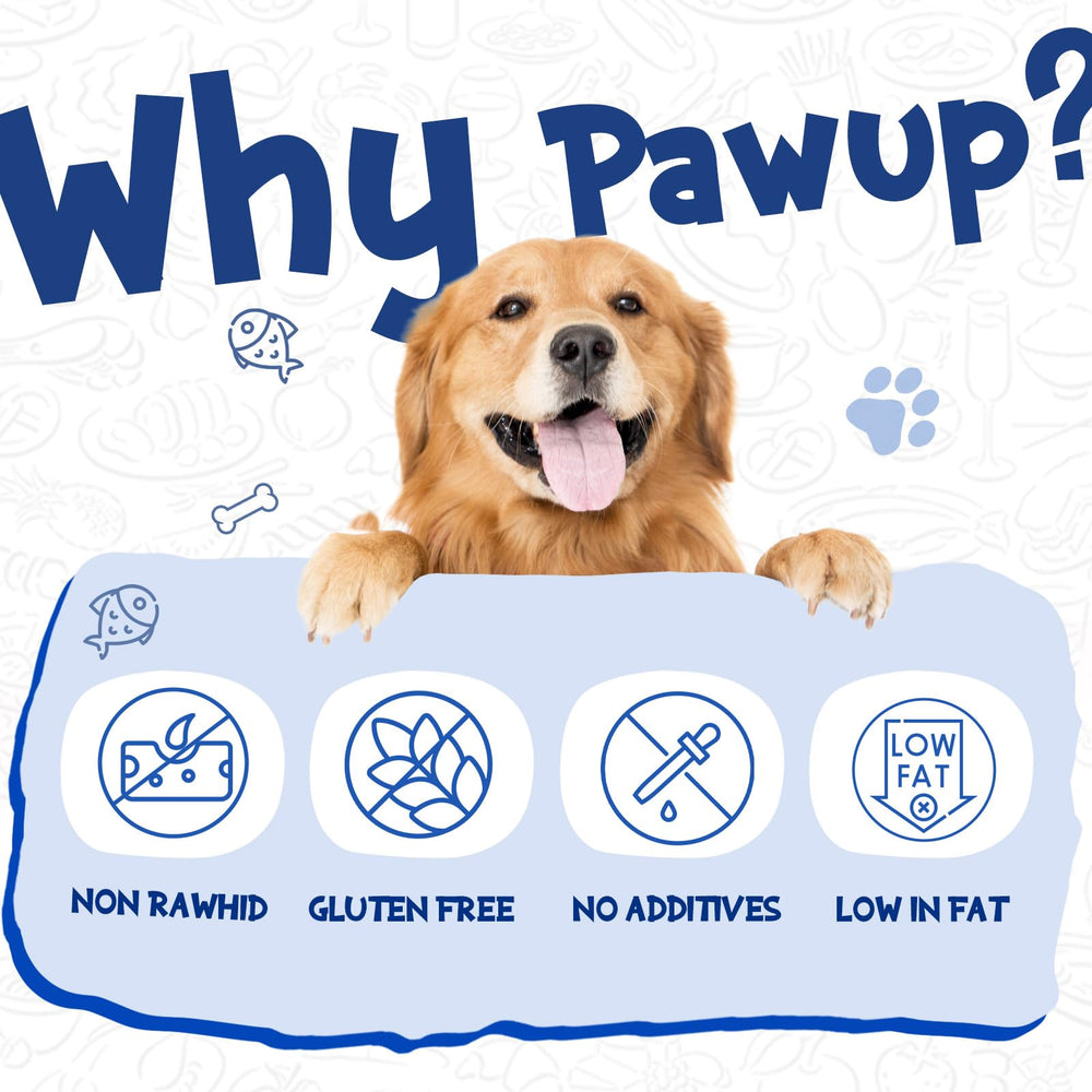 PAWUP Grain-free snack: natural fish roll with gluten-free ingredients.