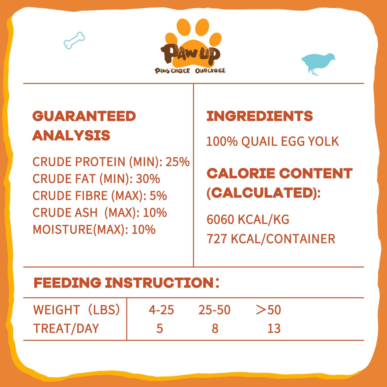 PAWUP quail egg yolk 4.2oz package ready-to-serve.
