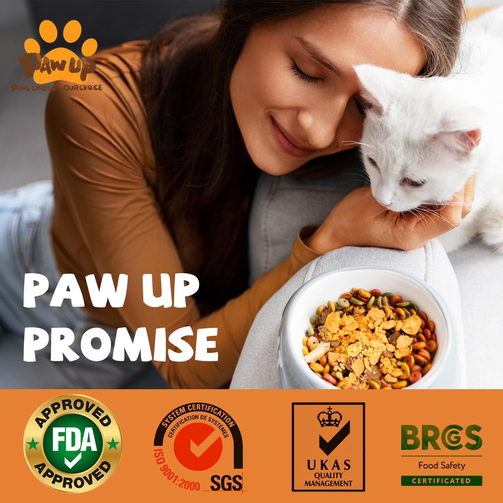 PAWUP shows rawhide-free gluten-free and grain-free labeling beside bag.