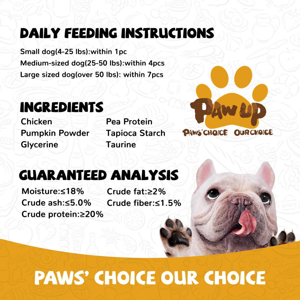 PAWUP rawhide-free dog treats provide safe, chewable snack options