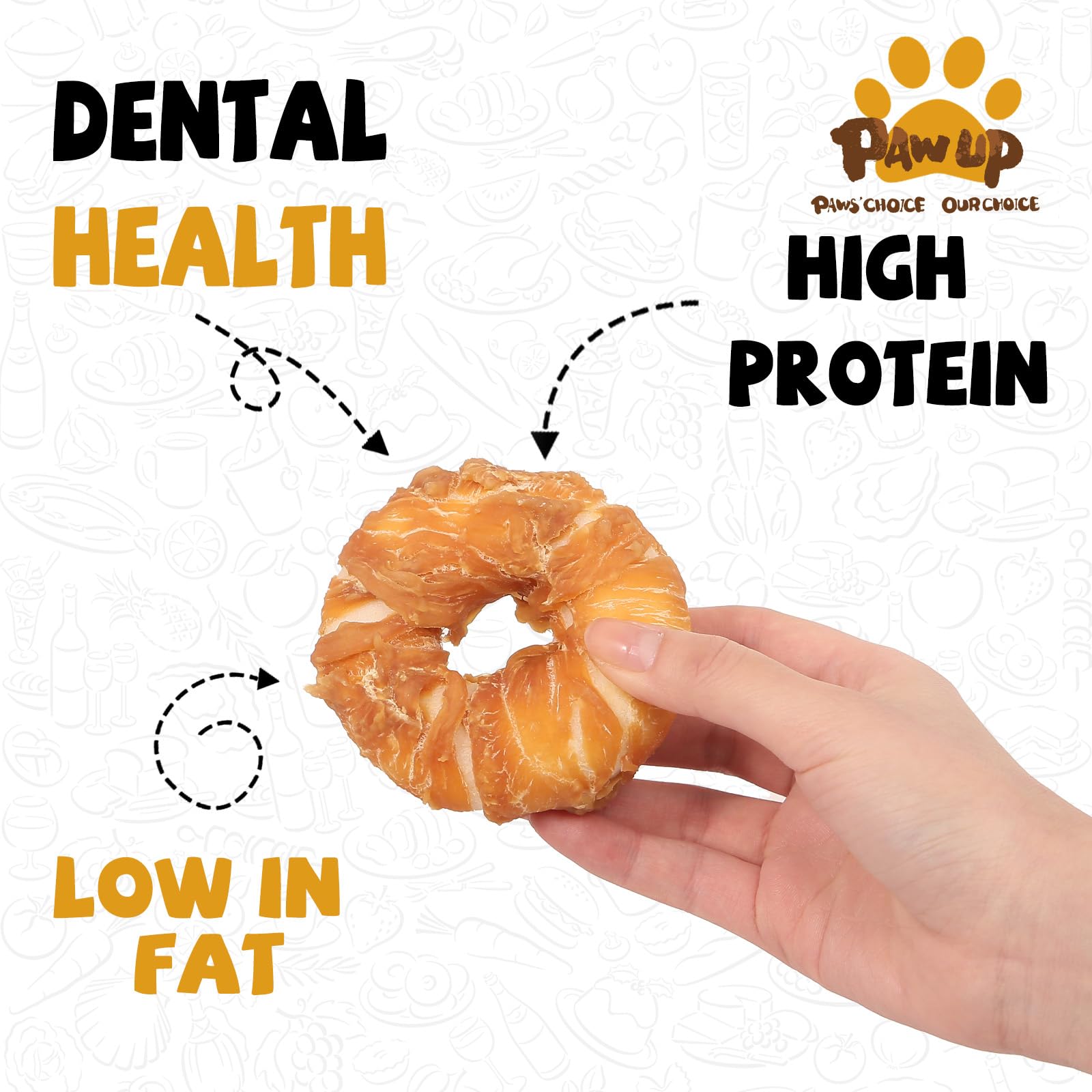 PAWUP taurine-added dog treat close-up highlighting taurine's potential support.