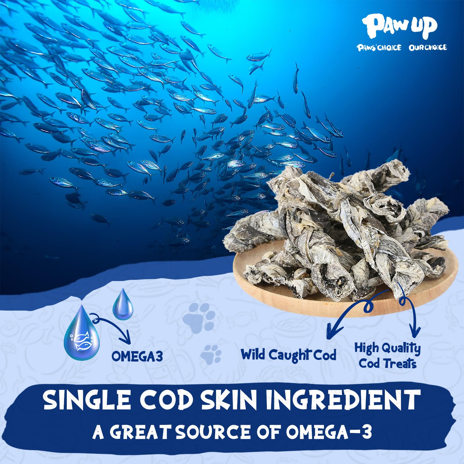PAWUP Taurine-added label highlights heart-supporting ingredient within the treat.