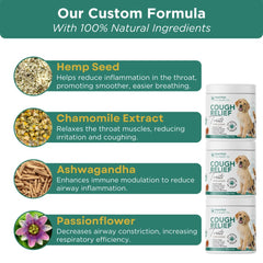 PawVital ingredients visual shows 9 active components designed to support breathing comfort.