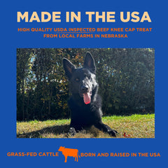PAWW CHEW grass-fed beef knee caps image shows natural, nutrient-dense chew