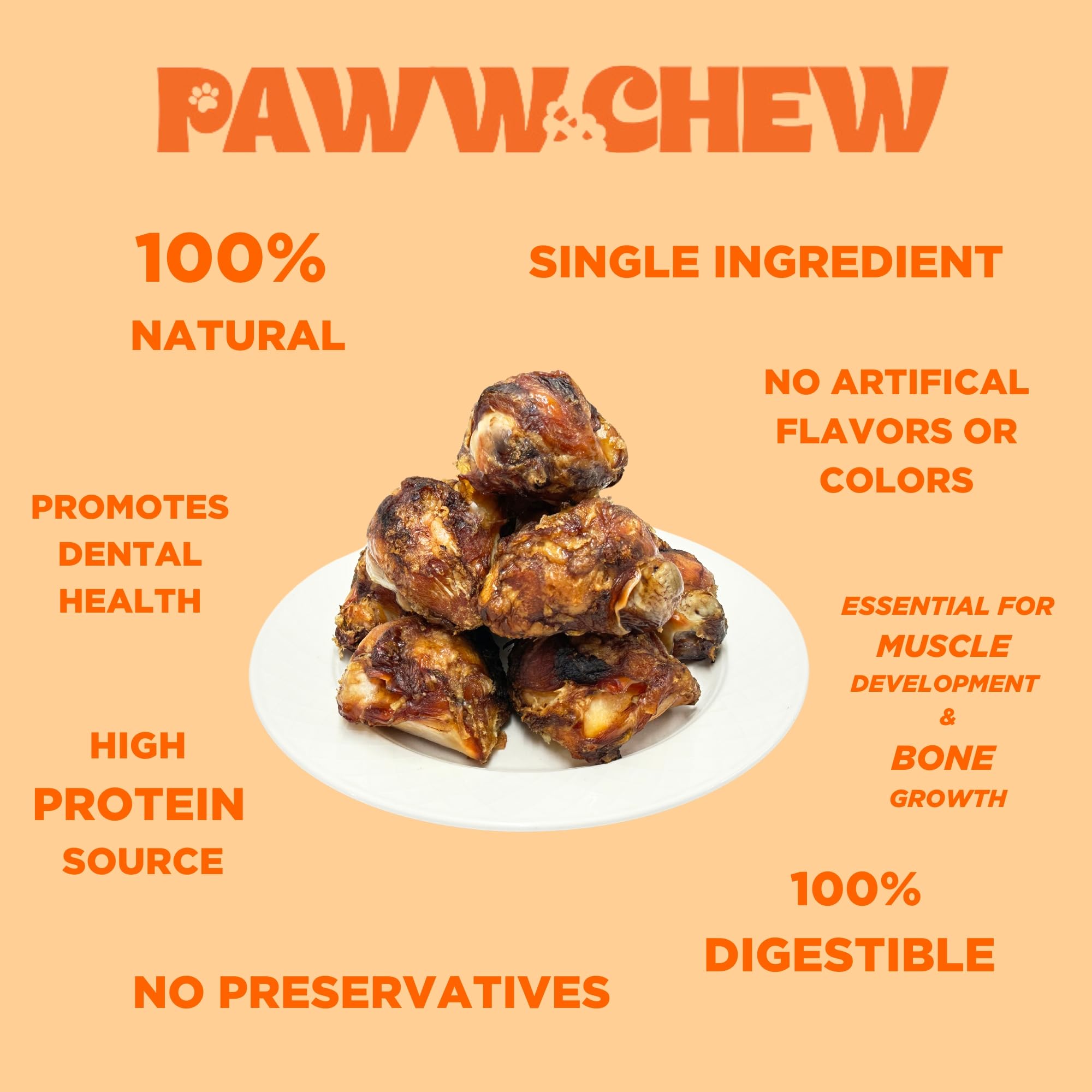 PAWW CHEW knee caps long-lasting chew suggests extended engagement and enrichment