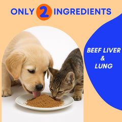 Paww Chew Topper Pulmones de res, complemento proteico para tono muscular.