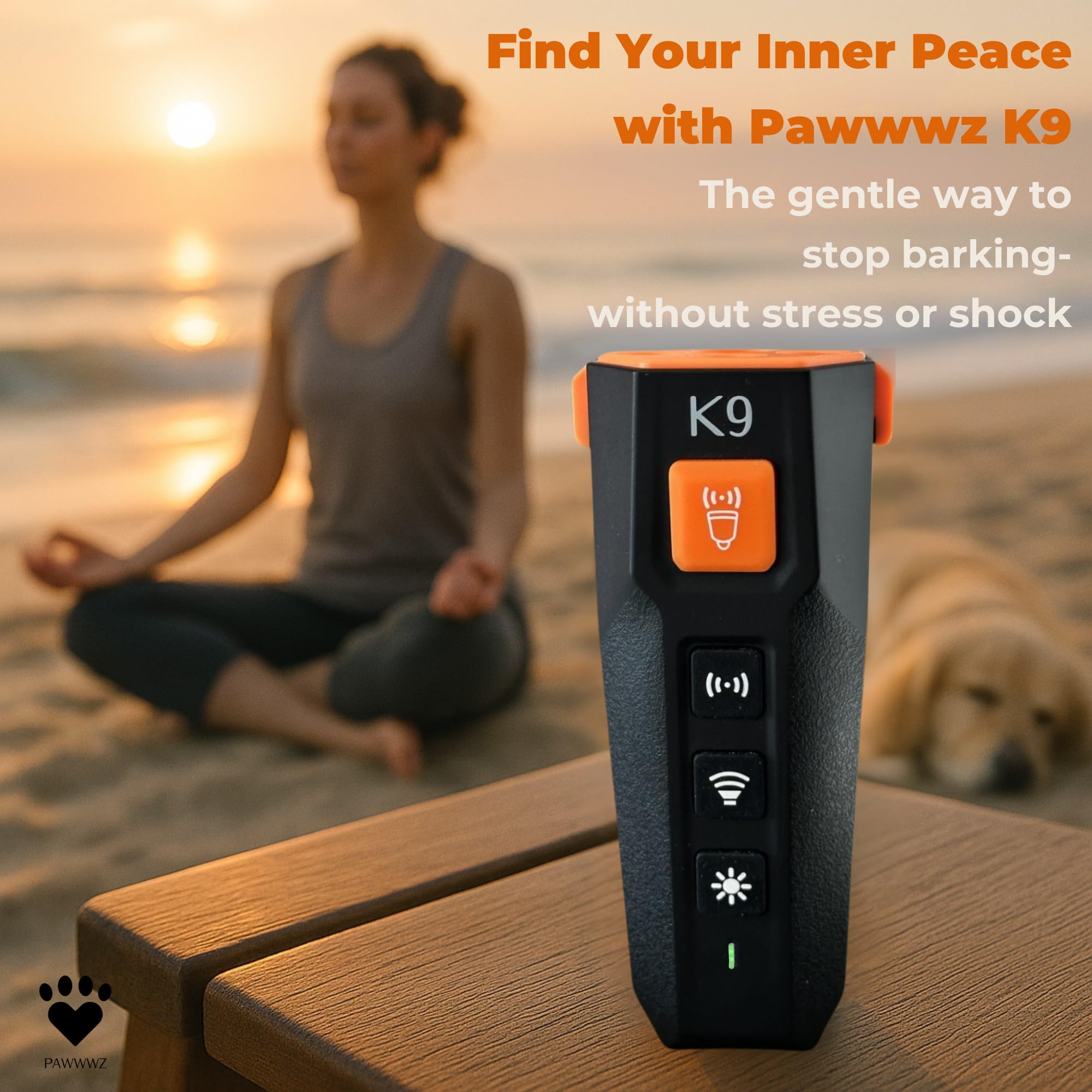 Pawwwz K9 bark deterrent compact portable design fits in a pocket