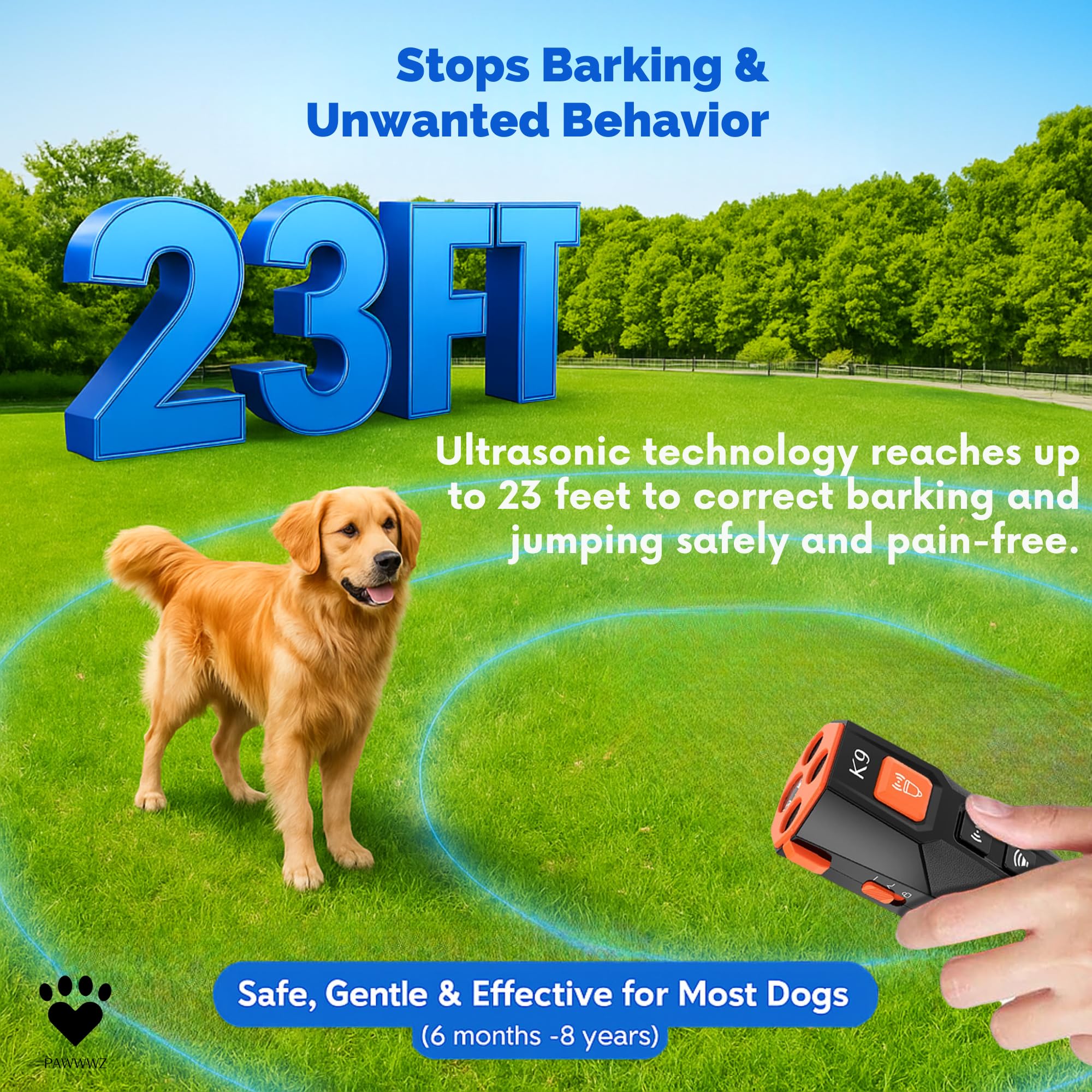 Pawwwz K9 bark deterrent rechargeable battery ensuring long training sessions